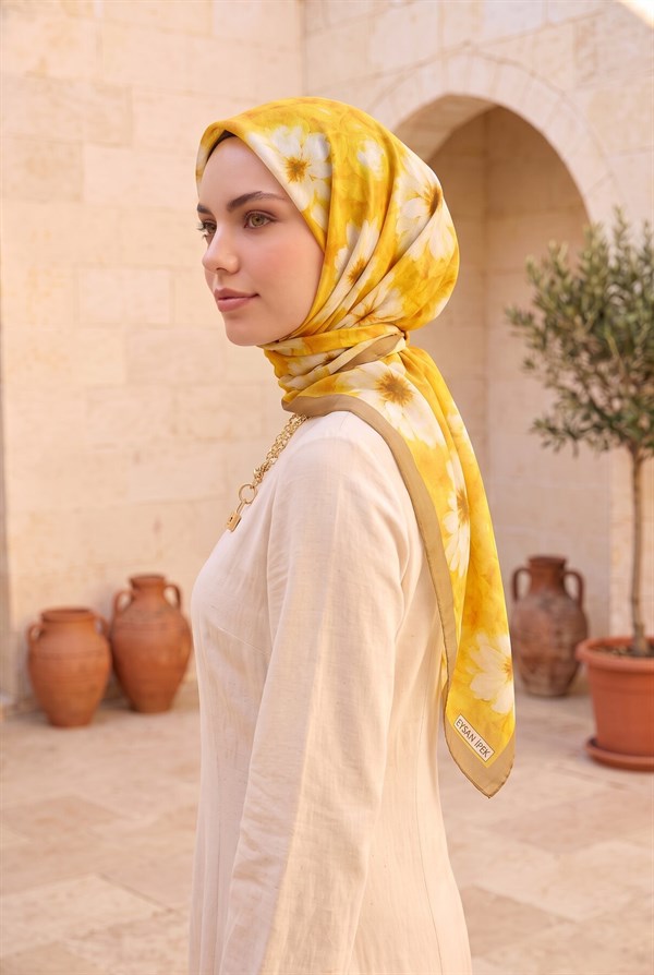 Elite Floral Pattern Scarf Series Yellow