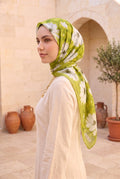 Elite Floral Pattern Scarf Series Green Olive