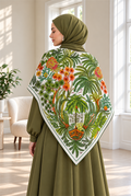 Elite Patterned Shoulder Shawl - Scarf Series Beige