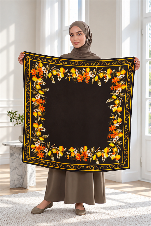 Elite Patterned Shoulder Shawl - Scarf Series Coffee