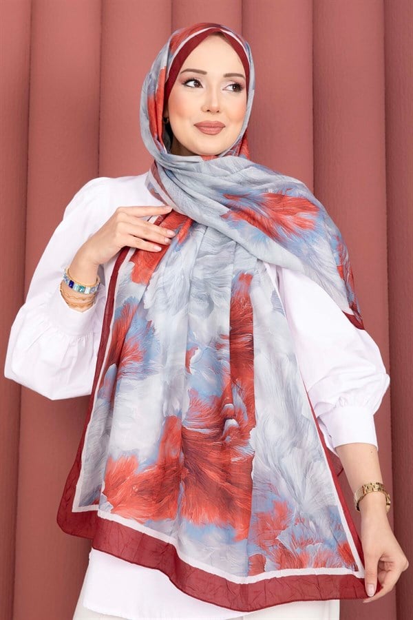 Elsa Floral Scarf Series Burgundy