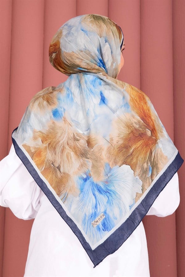 Elsa Floral Scarf Series Navy Blue