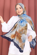 Elsa Floral Scarf Series Navy Blue