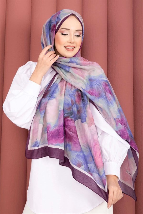 Elsa Floral Scarf Series, Plum