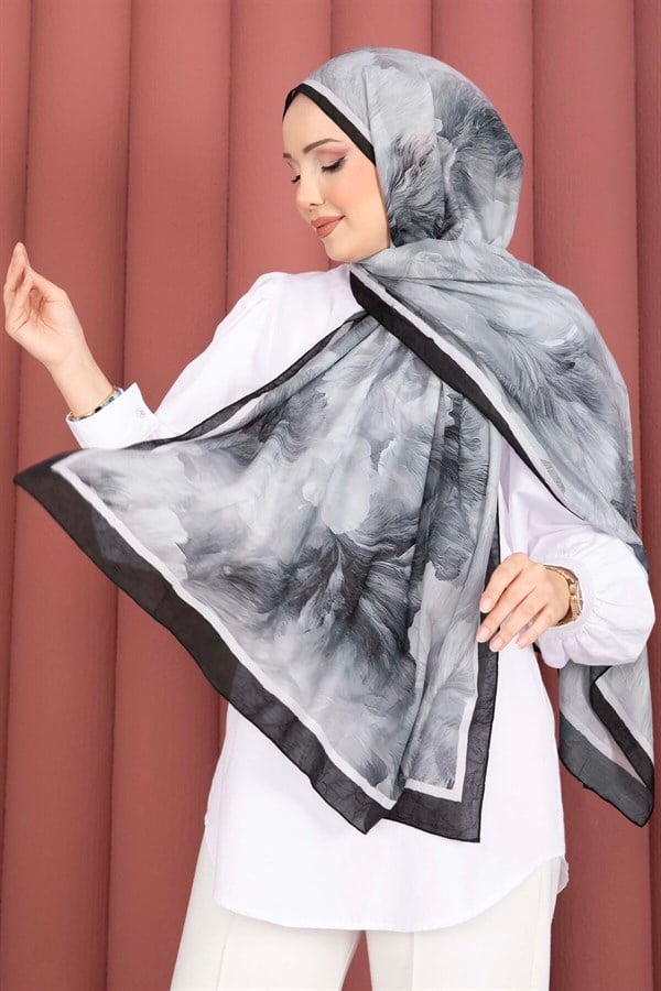 Elsa Floral Scarf Series Black