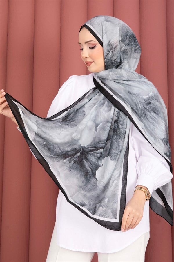 Elsa Floral Scarf Series Black