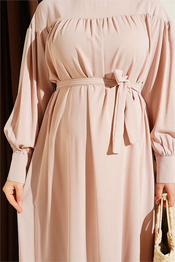 Gathered Hem Medina Dress with Stones