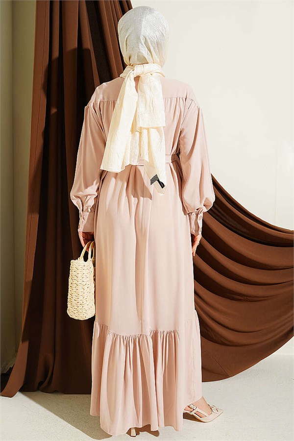 Gathered Hem Medina Dress with Stones