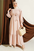 Gathered Hem Medina Dress with Stones