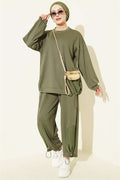 2 Piece Set with Elastic Hem, Khaki