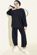 Navy Blue 2 Piece Set with Elasticated Hem