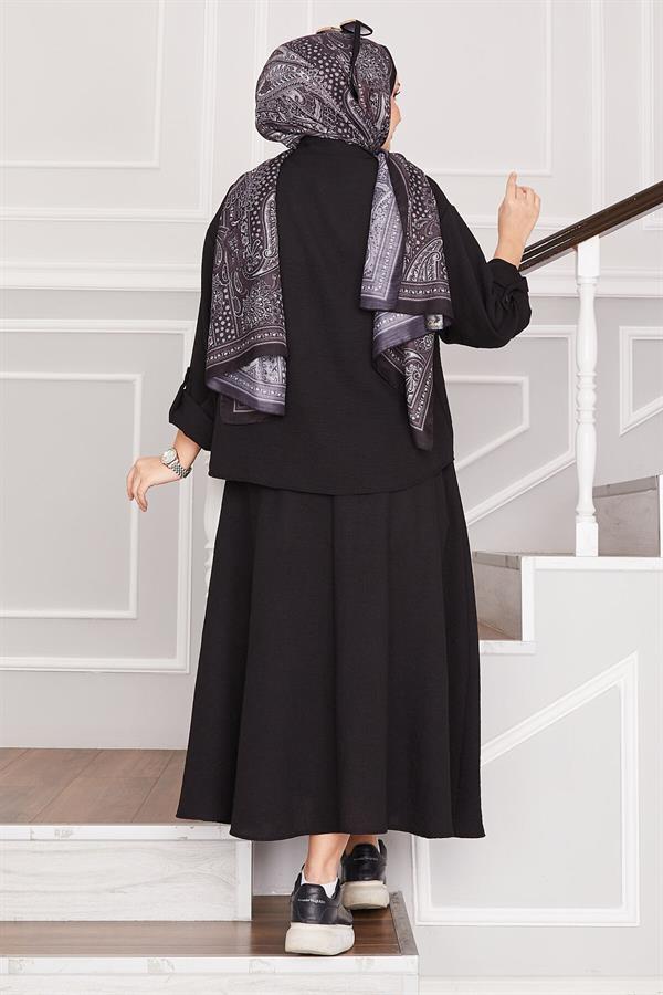 Skirted 2 Piece Set Black