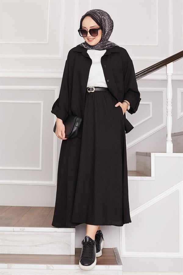 Skirted 2 Piece Set Black