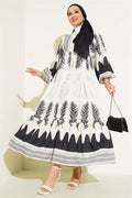 Ethnic Pattern Plaid Dress Black