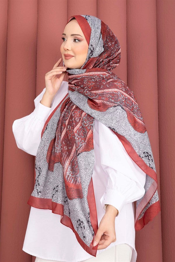 Ethnic Motif Shawl Series Red