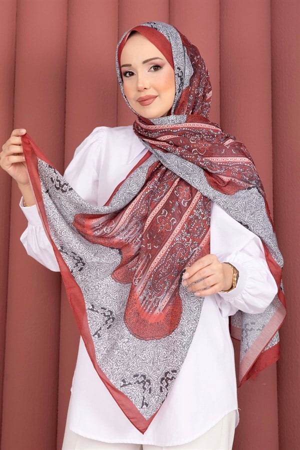 Ethnic Motif Shawl Series Red