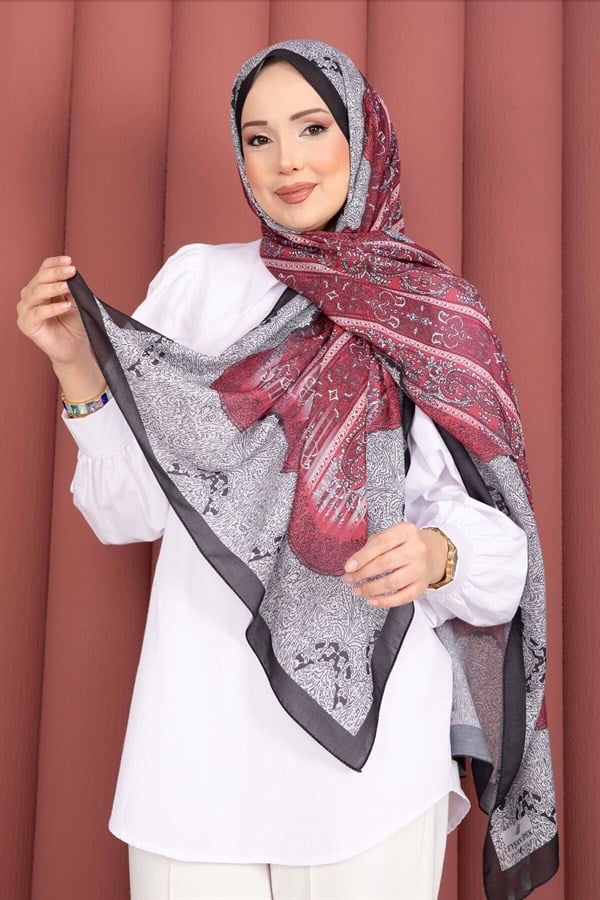 Ethnic Motif Shawl Series Black - Fuchsia