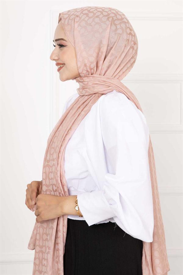 Patterned Hijab Shawl Powder