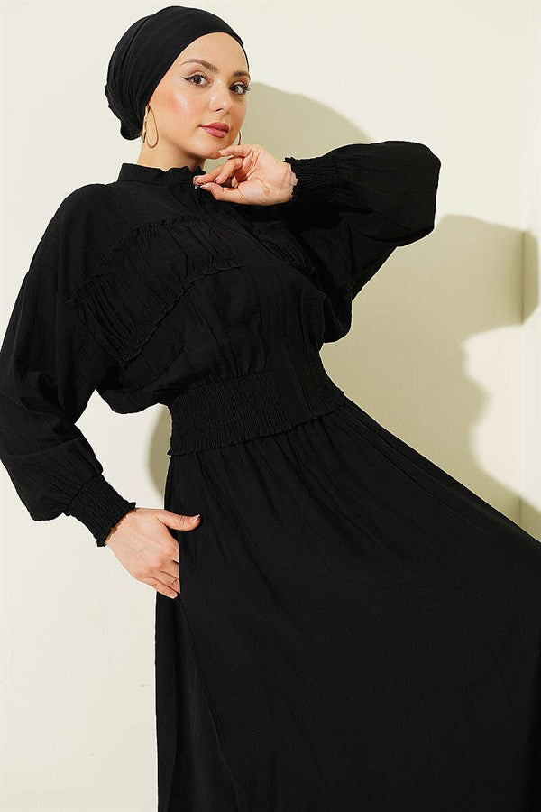 Black 2 Piece Set with Zippered Waistband and Skirt