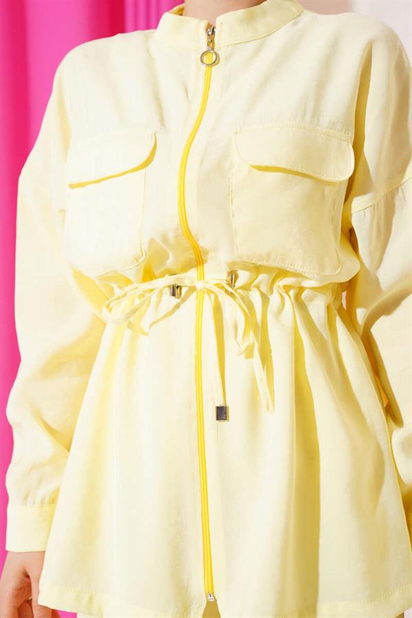 Zippered Waist Tunnel 2 Piece Set Yellow