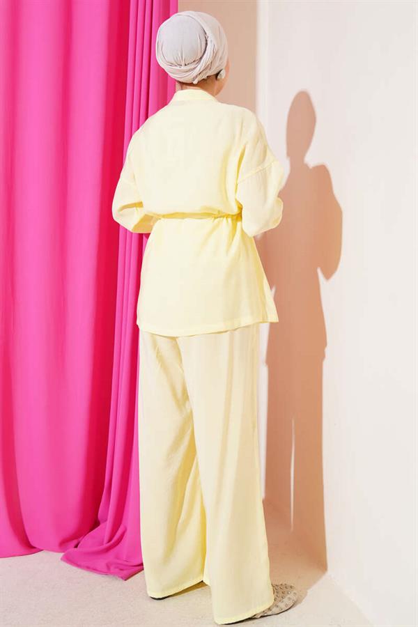Zippered Waist Tunnel 2 Piece Set Yellow