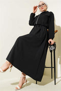 Zippered Short Jacket Skirt 2 Piece Set Black