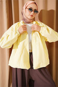 Short Parachute Jacket with Zipper, Yellow
