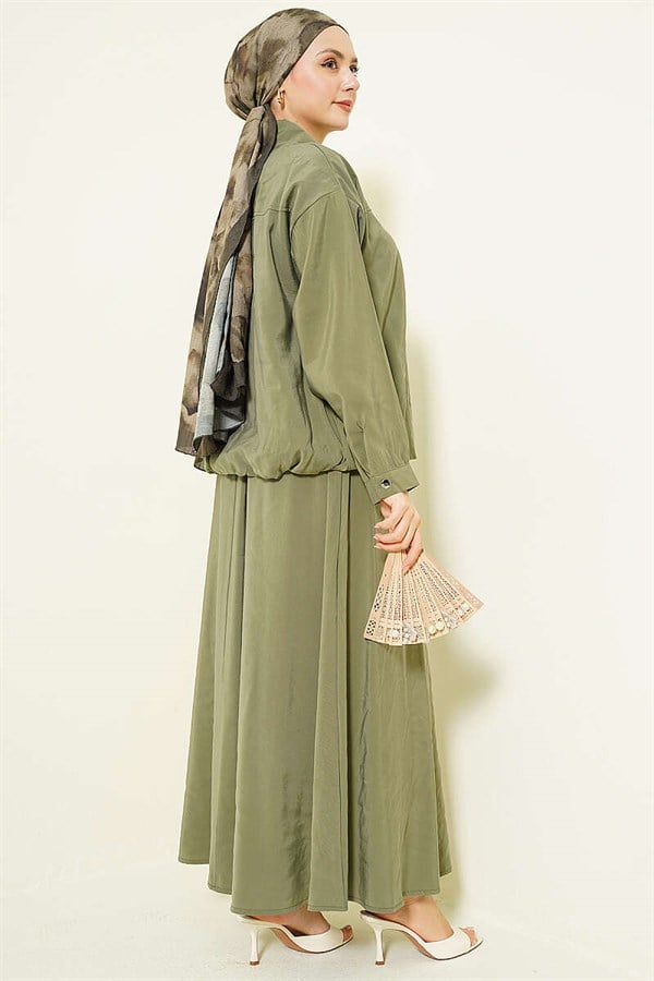 2 Piece Set with Zippered Modal Skirt, Light Green