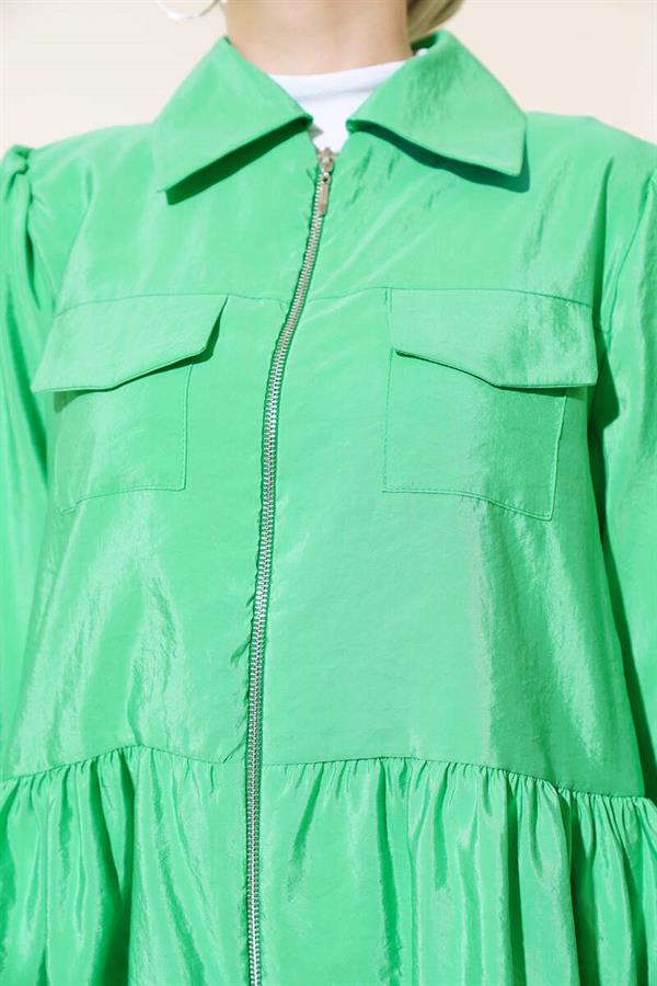 Zippered Tunic 2 Piece Set Green