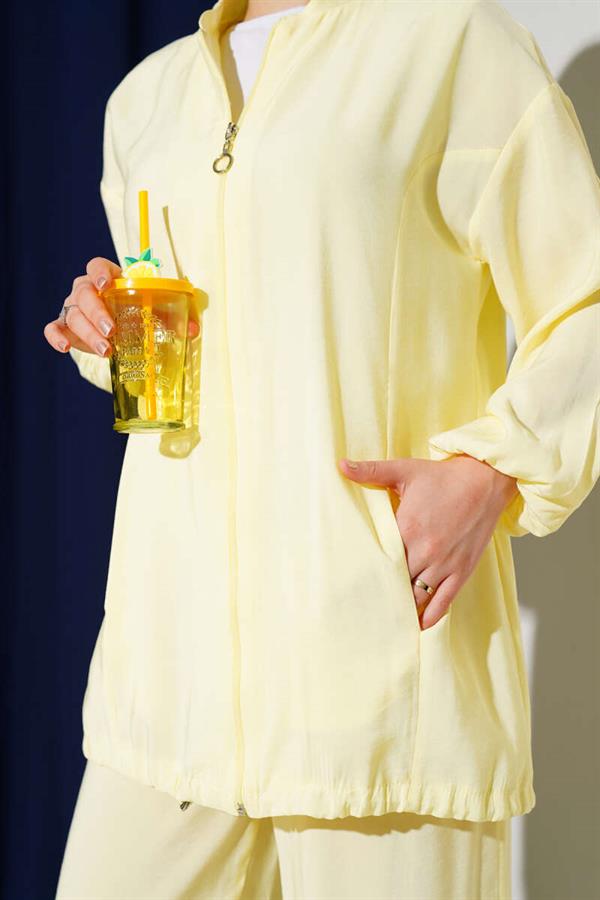 Zippered Side Pocket 2 Piece Set Yellow