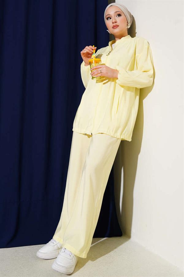 Zippered Side Pocket 2 Piece Set Yellow