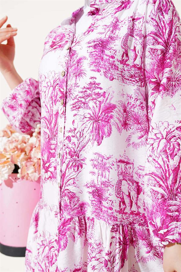 Filli Floral Patterned Viscose Dress Violet
