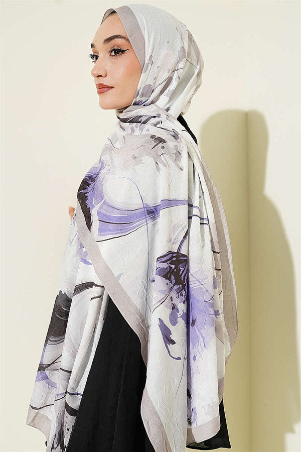Brushstroke Bamboo Bleach Shawl Beige