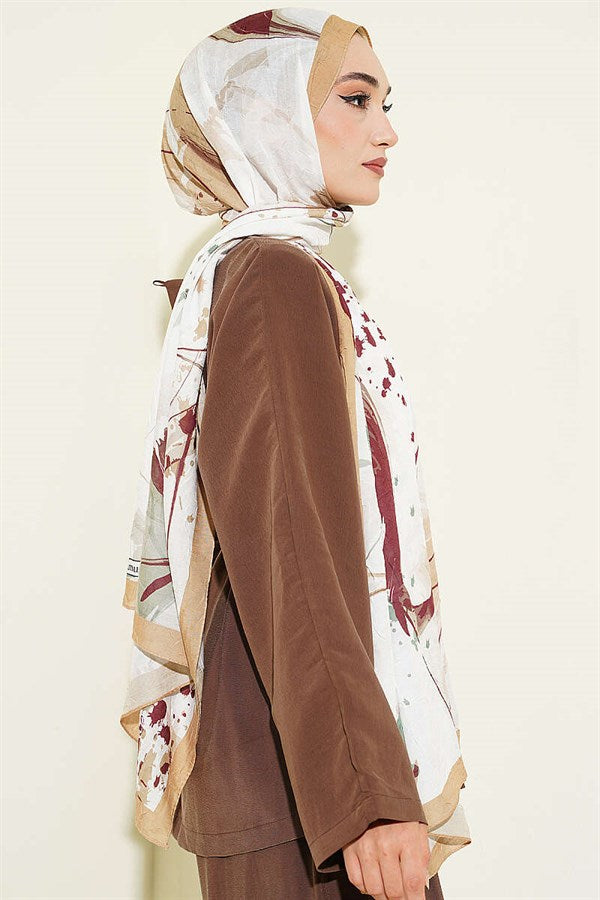 Brushstroke Bamboo Scarf Mustard