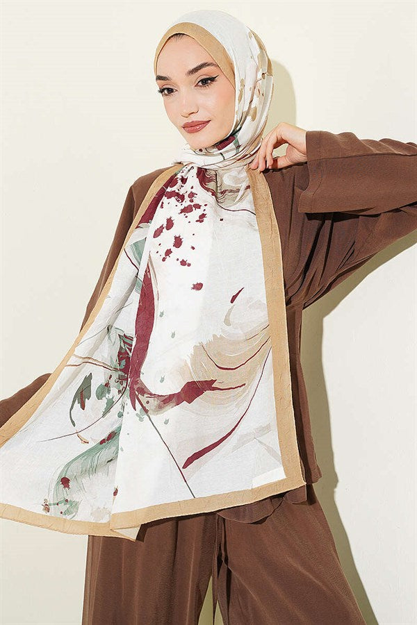 Brushstroke Bamboo Scarf Mustard
