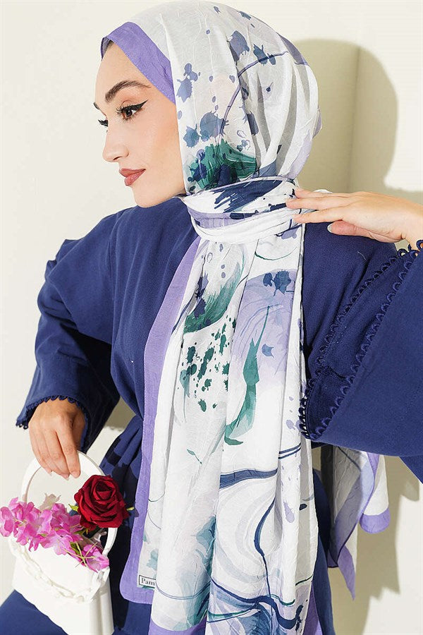 Brushstroke Bamboo Crash Shawl Lavender