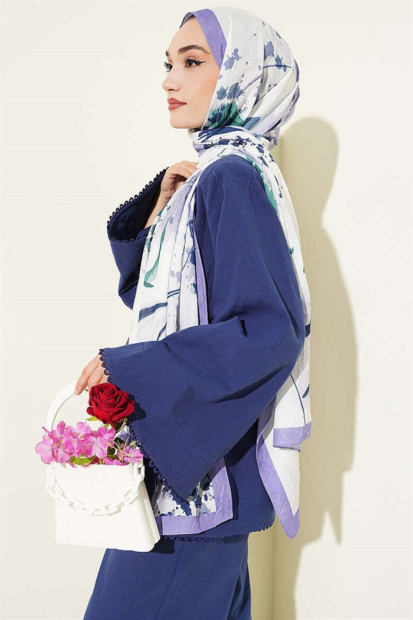 Brushstroke Bamboo Crash Shawl Lavender