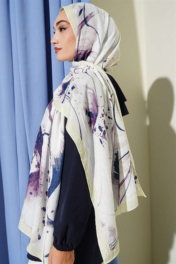Brushstroke Bamboo Crush Shawl Lime