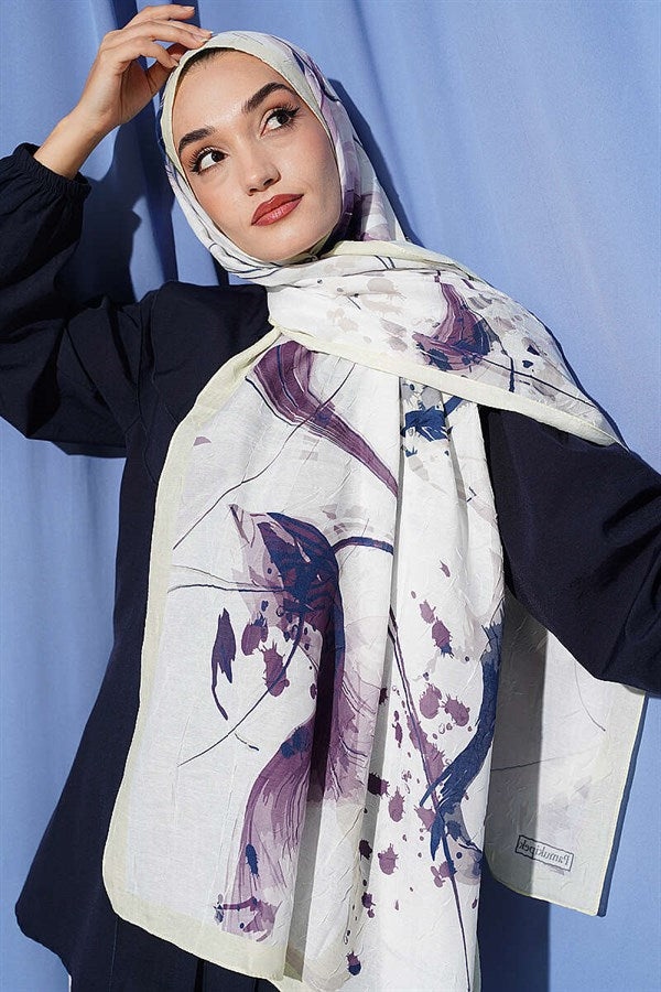 Brushstroke Bamboo Crush Shawl Lime