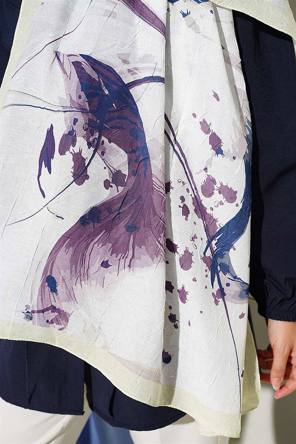 Brushstroke Bamboo Crush Shawl Lime