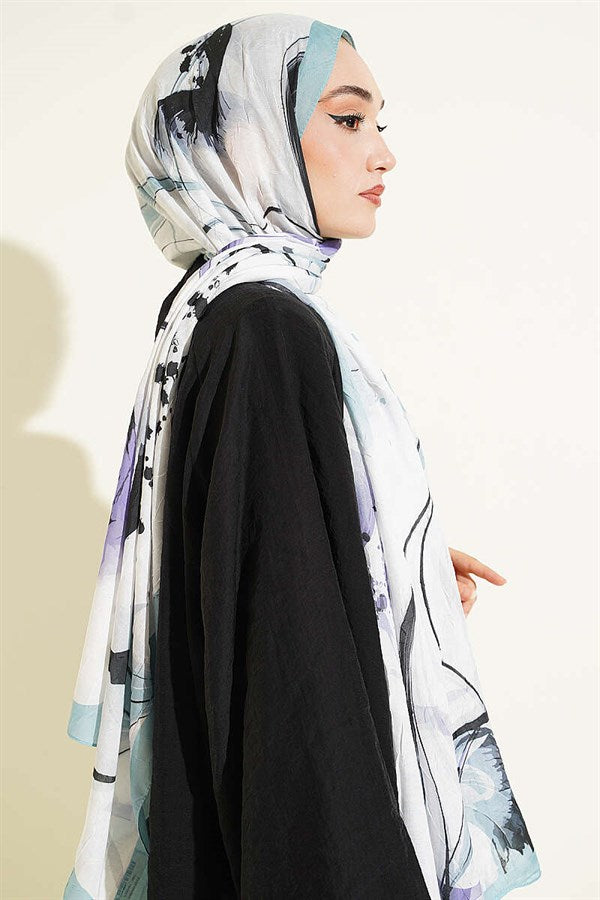 Brushstroke Bamboo Scarf Mint