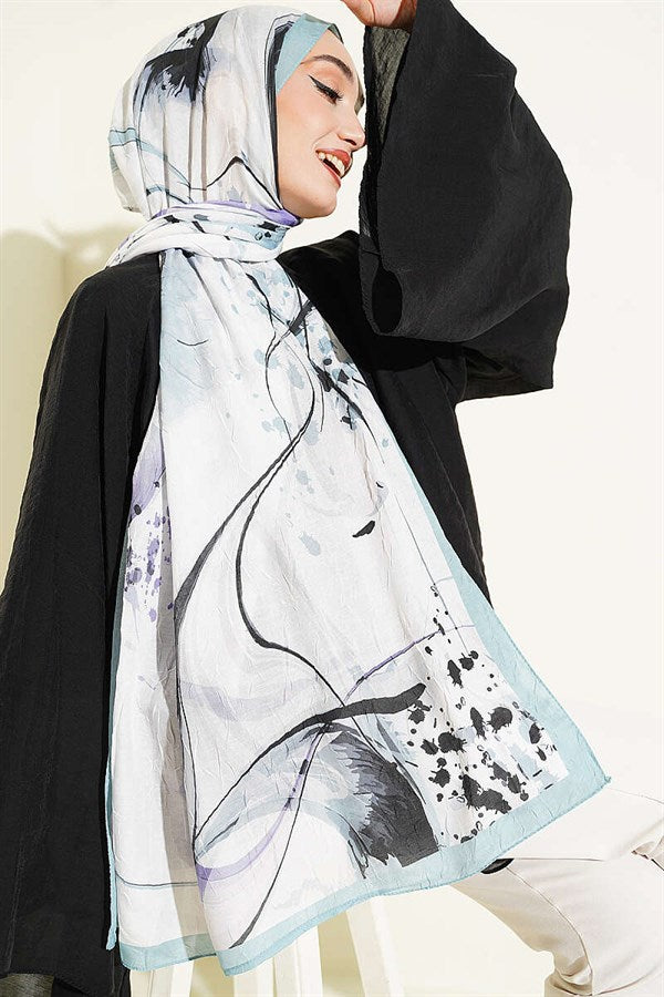 Brushstroke Bamboo Scarf Mint