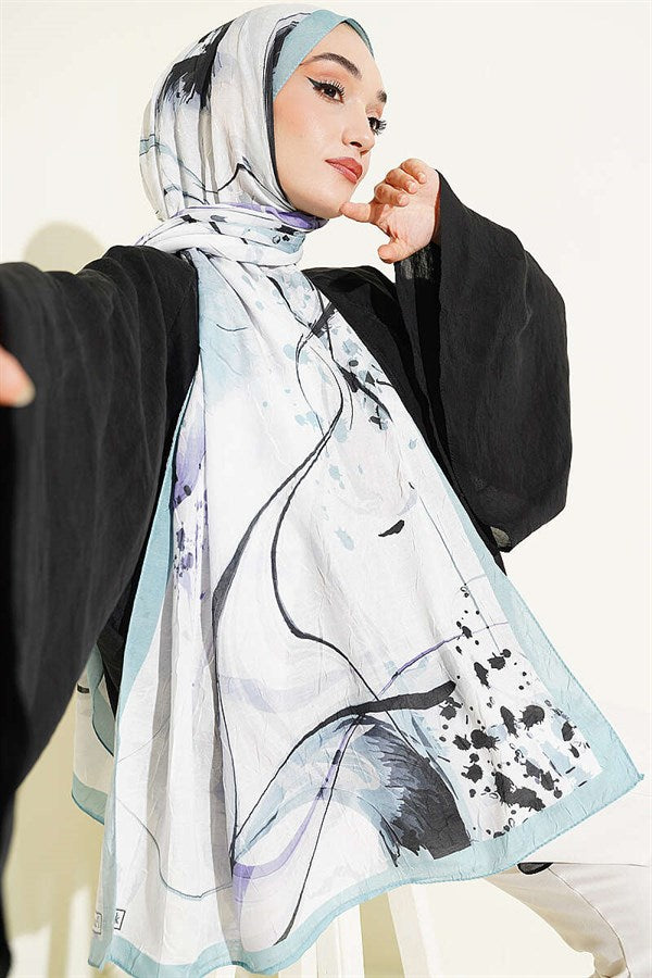 Brushstroke Bamboo Scarf Mint