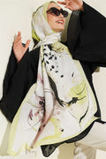 Brushstroke Bamboo Crush Shawl Neon Yellow