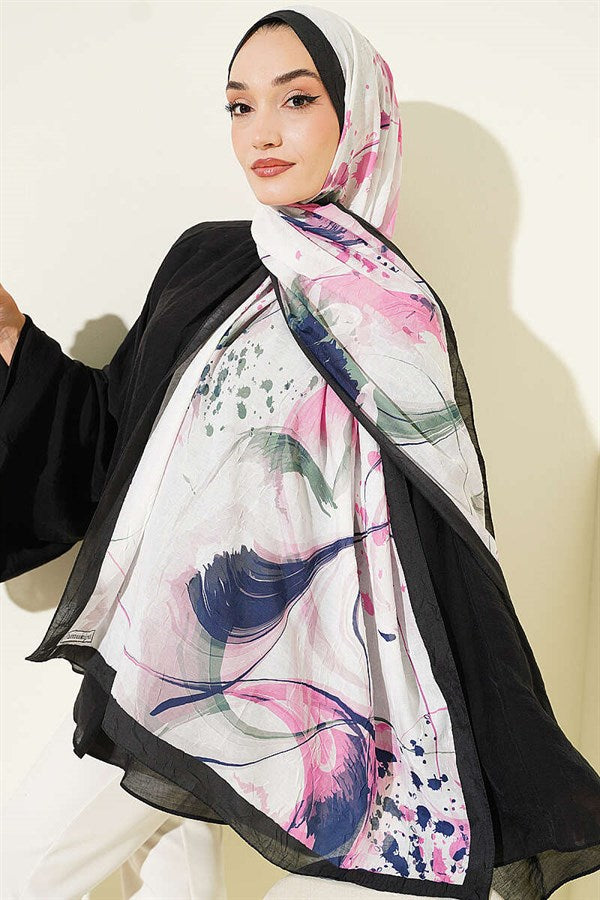 Brushstroke Bamboo Bread Scarf Black