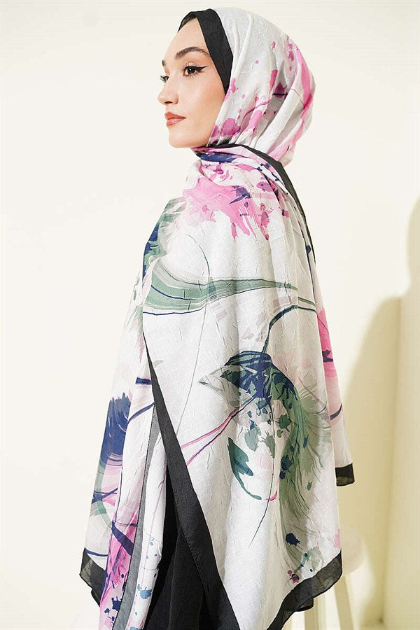 Brushstroke Bamboo Bread Scarf Black