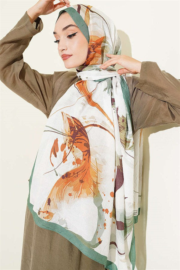 Brushstroke Bamboo Scarf Emerald