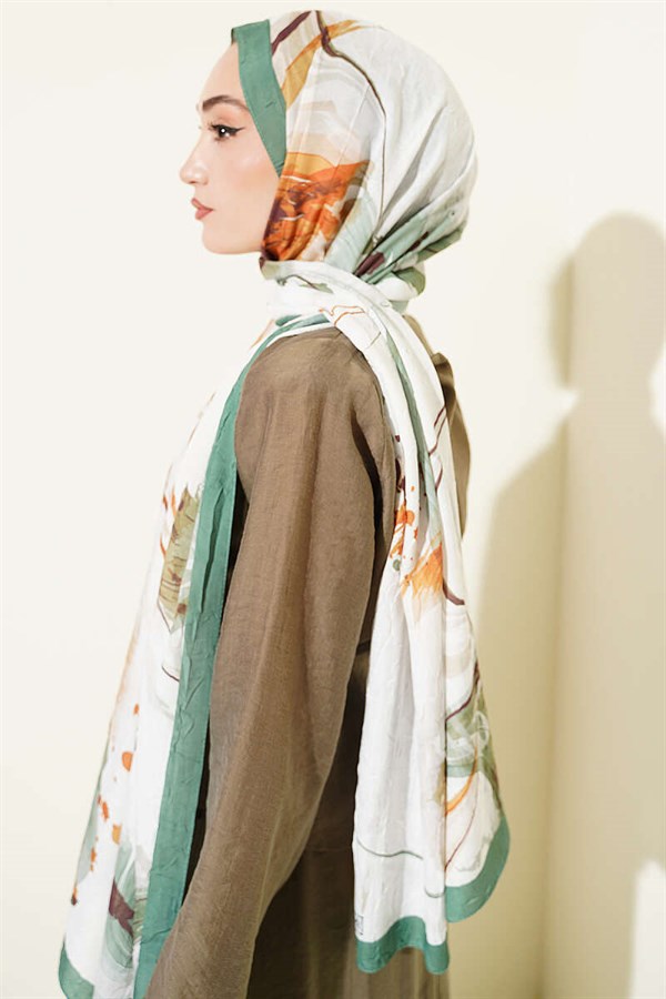 Brushstroke Bamboo Scarf Emerald