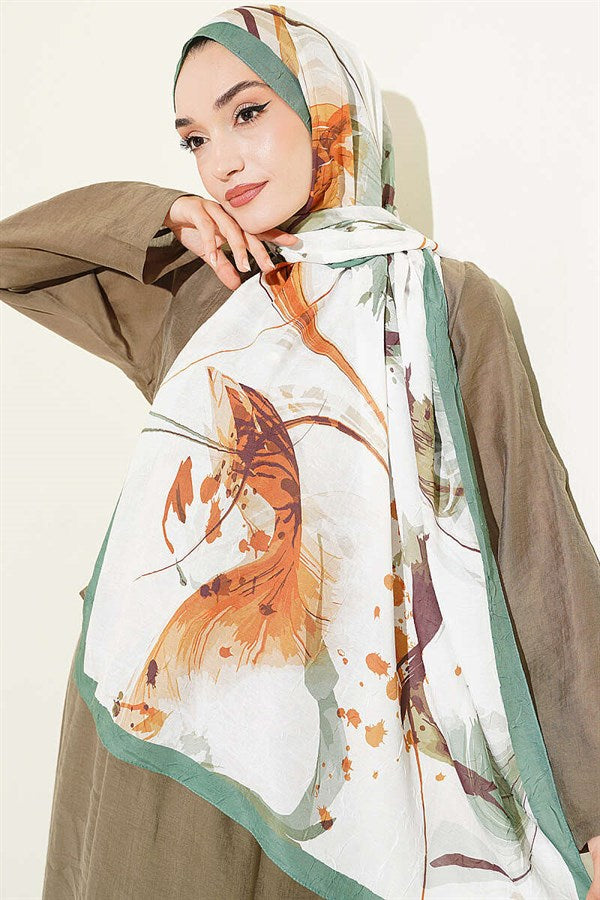 Brushstroke Bamboo Scarf Emerald