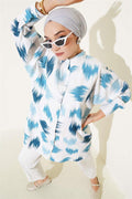 Brush Patterned Wrist Cuff Shirt Mint